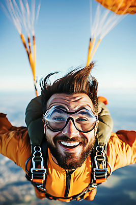 JPG 편집이미지 남자 얼굴 하늘 고글 한명 미소 성인 공중 앞모습 비행 떨어짐 패러글라이딩 의료성형뷰티 성인남자한명만 편집실사 AI인물포토 AI콘텐츠 1 스포츠 뷰포인트 컨셉 표정 사람 신체부위 CG 남자한명만 성인남자만 파일형식 AI포토