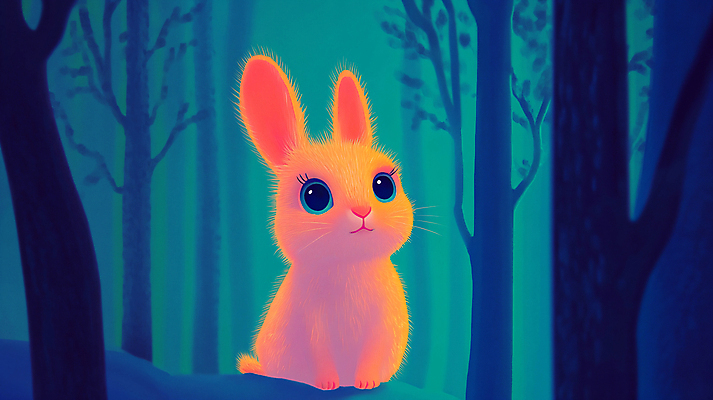 JPG 나무 편집이미지 상상 자연 사람없음 토끼 숲 디지털합성 색감 편집실사 AI컴퓨터그래픽 AI콘텐츠 식물 포유류 반려동물 CG 생태계 파일형식