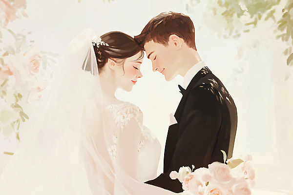 JPG 편집이미지 부부 드레스 여자 남자 부케 웨딩드레스 결혼 결혼식 면사포 사랑 턱시도 상반신 성인 두명 옆모습 눈감음 이마맞대기 성인만 편집실사 커플 옷 감정 뷰포인트 꽃다발 모션 사람 정장 이벤트 CG 결혼소품 얼굴맞대기 파일형식