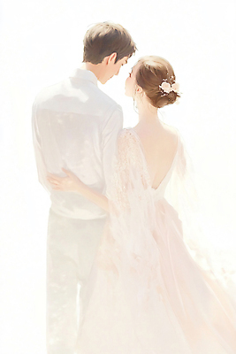 JPG 편집이미지 부부 드레스 여자 남자 웨딩드레스 허리손 결혼 결혼식 사랑 턱시도 상반신 성인 두명 뒷모습 성인만 편집실사 커플 옷 감정 뷰포인트 포즈 사람 정장 이벤트 CG 파일형식