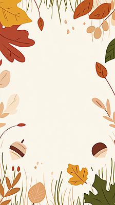 JPG 단풍 낙엽 일러스트 프레임 사람없음 가을 풀 도토리 국내일러스트 AI일러스트 AI콘텐츠 식물 계절 잎 견과류 파일형식