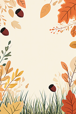 JPG 단풍 낙엽 일러스트 프레임 사람없음 가을 풀 도토리 국내일러스트 AI일러스트 AI콘텐츠 식물 계절 잎 견과류 파일형식