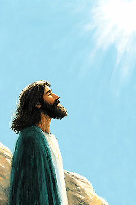 JPG 남자 기독교 일러스트 하늘 한명 상반신 성인 옆모습 빛 햇빛 평화 눈감음 올려보기 기도 예수 성인남자한명만 국내일러스트 AI일러스트 AI콘텐츠 1 종교 뷰포인트 컨셉 모션 사람 태양 신_종교 남자한명만 성인남자만 파일형식