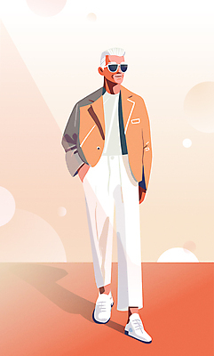 전신 모델 패션 할아버지 노년 남자 여유 포즈 일러스트 한명 실버라이프 선글라스 걷기 주황색 부자 잡지 주머니손 패션쇼 노인남자한명만 국내일러스트 AI파일 1 라이프스타일 감정 안경 컬러 컨셉 모션 사람 성인 간행물 쇼 남자한명만 노인남자만 파일형식 벡터