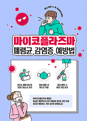 템플릿 여자 남자 하늘색 경고 마스크 성인 두명 바이러스 예방 폐렴 기침 민트색 전염병 증상 항생제 성인만 감염예방 이미지템플릿 마이코플라스마 AI파일 컬러 사람 파란색 약 질병 사회이슈 감염 파일형식 벡터