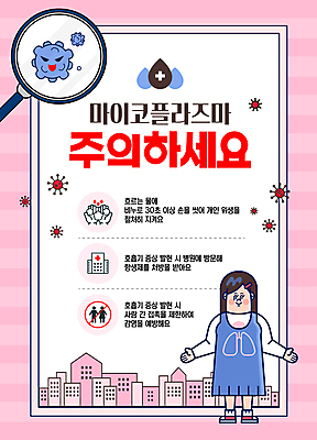 전신 템플릿 여자 분홍색 돋보기 병원 경고 한명 성인 허파 바이러스 예방 폐렴 전염병 항생제 성인여자한명만 감염예방 이미지템플릿 마이코플라스마 AI파일 1 컬러 의학 사람 약 호흡기관 질병 사회이슈 감염 여자한명만 성인여자만 파일형식 벡터