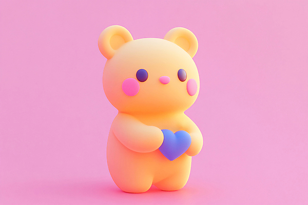 JPG 편집이미지 분홍색 3D캐릭터 사람없음 3D 귀여움 하트 곰캐릭터 편집3D AI컴퓨터그래픽 AI콘텐츠 모양 캐릭터 컬러 동물캐릭터 컨셉 곰 디지털합성 파일형식