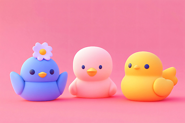 JPG 편집이미지 꽃 분홍색 3D캐릭터 사람없음 3D 귀여움 오리캐릭터 편집3D AI컴퓨터그래픽 AI콘텐츠 식물 캐릭터 컬러 동물캐릭터 컨셉 오리 디지털합성 파일형식