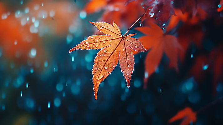 JPG 편집이미지 단풍 낙엽 자연 사람없음 가을 물방울 이슬 빗방울 디지털합성 편집실사 AI포토 AI콘텐츠 계절 잎 비_날씨 CG 생태계 파일형식