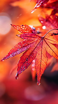 JPG 편집이미지 단풍 낙엽 자연 사람없음 가을 물방울 이슬 빗방울 디지털합성 편집실사 AI포토 AI콘텐츠 계절 잎 비_날씨 CG 생태계 파일형식