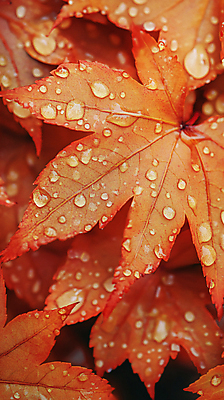 JPG 편집이미지 단풍 낙엽 자연 사람없음 가을 물방울 이슬 빗방울 디지털합성 편집실사 AI포토 AI콘텐츠 계절 잎 비_날씨 CG 생태계 파일형식