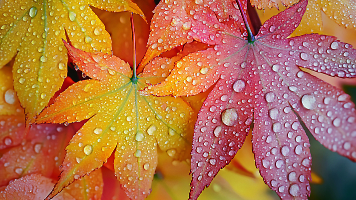 JPG 편집이미지 단풍 낙엽 자연 사람없음 가을 물방울 이슬 빗방울 디지털합성 편집실사 AI포토 AI콘텐츠 계절 잎 비_날씨 CG 생태계 파일형식