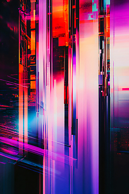 JPG 편집이미지 미래 사람없음 빨간색 빛 디지털 보라색 사이버 네온 노이즈 편집실사 AI컴퓨터그래픽 AI콘텐츠 컬러 컨셉 CG 파일형식