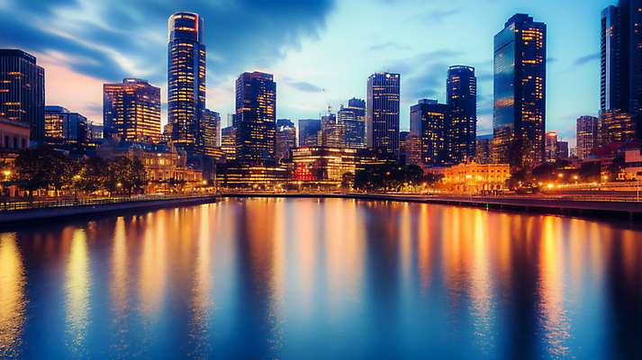 JPG 편집이미지 하늘 빌딩 사람없음 빛 강 반사 일몰 수면 편집실사 AI포토 AI콘텐츠 건물 물 노을 CG 파일형식