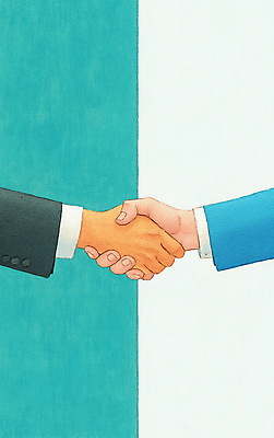 JPG 손 일러스트 색연필 악수 정장 신체부위 물감 경계 청록색 국내일러스트 AI일러스트 AI콘텐츠 옷 컬러 학용품 사람 손짓 미술도구 파일형식