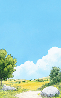 JPG 나무 구름 길 호수 일러스트 자연 하늘 수채화 풍경 잔디 초원 사람없음 맑음 가을 바위 국내일러스트 AI일러스트 AI콘텐츠 자연요소 식물 계절 날씨 돌_바위 생태계 파일형식