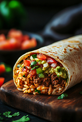 JPG 편집이미지 단면 멕시코 육류 요리 사람없음 남아메리카 향신료 퓨전 나무도마 남미음식 브리또 편집실사 AI포토 AI콘텐츠 북아메리카 식재료 도마 서양음식 아메리카 목재 CG 향미료 파일형식