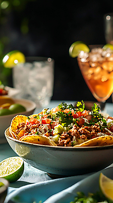 JPG 편집이미지 그릇 음료 잔 멕시코 육류 요리 사람없음 남아메리카 향신료 퓨전 라임 나초 남미음식 편집실사 AI포토 AI콘텐츠 식기 음식 북아메리카 과일 식재료 서양음식 아메리카 CG 향미료 파일형식