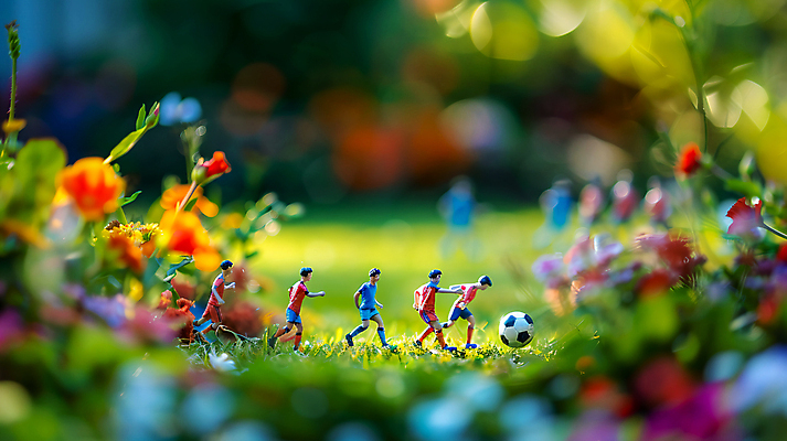 JPG 편집이미지 남자 꽃 축구공 자연 축구선수 여러명 성인 운동 귀여움 축구 미니어처 숲 성인남자만 편집실사 AI포토 AI콘텐츠 식물 다수 컨셉 공 축구용품 운동선수 건강 사람 구기 모형 CG 생태계 남자만 성인만 파일형식