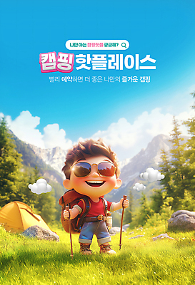 전신 PSD 편집이미지 남자 어린이 여행 산 아웃도어 텐트 한명 소년 잔디 선글라스 등산 공간 캠핑 예약 검색창 등산스틱 소년한명만 캠핑족 핫플레이스 이미지편집 식물 1 안경 레저 캠핑도구 사람 트래킹 장소 등산용품 신조어 남자한명만 소년만 파일형식