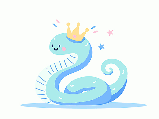 일러스트 왕관 새해 사람없음 파란색 귀여움 뱀띠 뱀 뱀캐릭터 청사 을사년 국내일러스트 푸른뱀 AI파일 컬러 동물캐릭터 컨셉 파충류 십이지신 파일형식 벡터 2025년