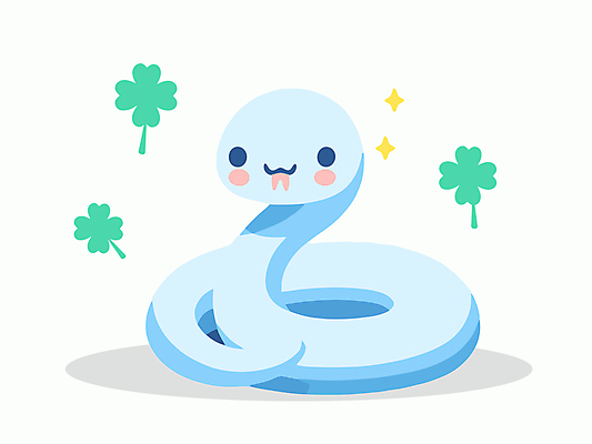 일러스트 새해 사람없음 파란색 귀여움 뱀띠 뱀 행운 네잎클로버 뱀캐릭터 청사 을사년 국내일러스트 푸른뱀 AI파일 식물 컬러 동물캐릭터 컨셉 파충류 십이지신 클로버 파일형식 벡터 2025년