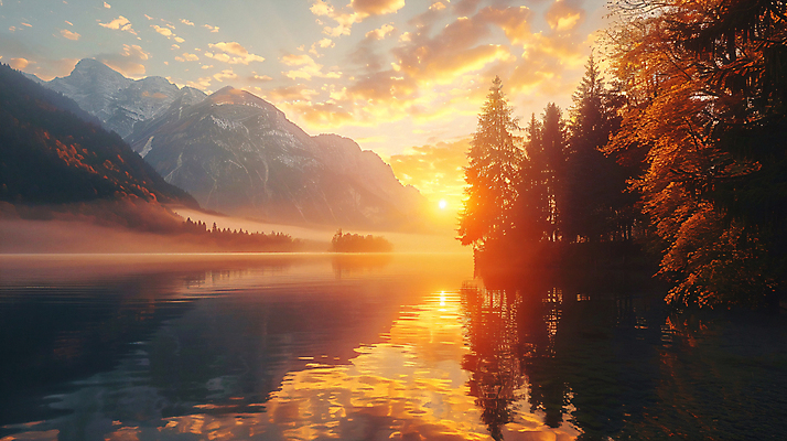 JPG 편집이미지 자연 휴식 산 사람없음 강 반사 노을 가을풍경 가을 편안함 가을배경 편집실사 AI포토 AI콘텐츠 자연요소 계절 백그라운드 컨셉 풍경 감각 CG 생태계 파일형식 가을_계절