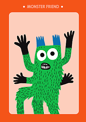 한마리 일러스트 상상 사람없음 친구 주황색 놀람 낙서 몬스터 일러캐릭터 AI파일 캐릭터 1 감정 컬러 관계 표정 파일형식 벡터