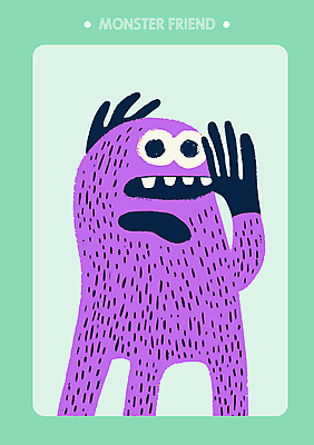 한마리 일러스트 상상 사람없음 초록색 친구 인사 낙서 손인사 몬스터 일러캐릭터 AI파일 캐릭터 1 컬러 관계 예절 파일형식 벡터