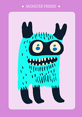 한마리 일러스트 상상 사람없음 친구 보라색 낙서 몬스터 일러캐릭터 AI파일 캐릭터 1 컬러 관계 파일형식 벡터