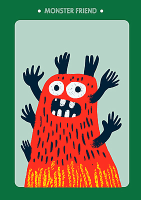 한마리 일러스트 상상 사람없음 초록색 친구 놀람 낙서 몬스터 일러캐릭터 AI파일 캐릭터 1 감정 컬러 관계 표정 파일형식 벡터