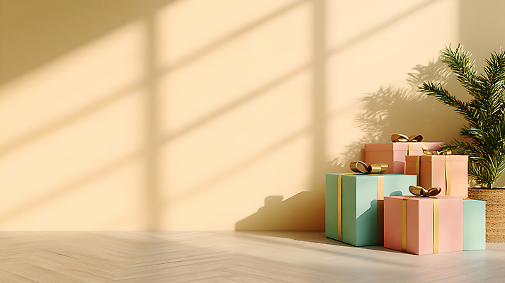 JPG 편집이미지 기념일 화분 화초 그림자 사람없음 선물상자 파티 축하 생일 베이지색 편집실사 AI포토 AI콘텐츠 식물 컬러 컨셉 선물 이벤트 상자 CG 파일형식