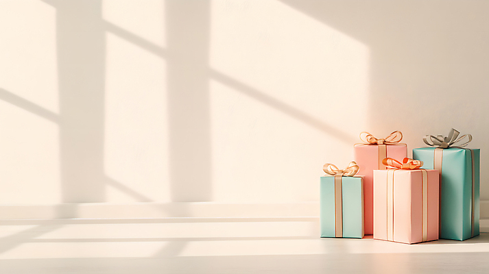 JPG 편집이미지 기념일 그림자 사람없음 선물상자 파티 축하 생일 베이지색 편집실사 AI포토 AI콘텐츠 컬러 컨셉 선물 이벤트 상자 CG 파일형식