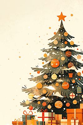 JPG 크리스마스장식 크리스마스 겨울 일러스트 장신구 선물 사람없음 장식 초록색 선물상자 크리스마스트리 분위기 연말 오너먼트 국내일러스트 AI일러스트 AI콘텐츠 계절 기념일 컬러 컨셉 상자 파일형식