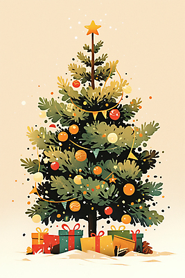 JPG 크리스마스장식 크리스마스 겨울 일러스트 장신구 선물 사람없음 장식 초록색 선물상자 크리스마스트리 분위기 연말 오너먼트 국내일러스트 AI일러스트 AI콘텐츠 계절 기념일 컬러 컨셉 상자 파일형식