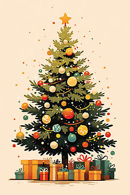 JPG 크리스마스장식 크리스마스 겨울 일러스트 장신구 선물 사람없음 장식 초록색 선물상자 크리스마스트리 분위기 연말 오너먼트 국내일러스트 AI일러스트 AI콘텐츠 계절 기념일 컬러 컨셉 상자 파일형식