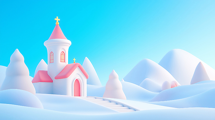 JPG 나무 편집이미지 기독교 십자가 크리스마스 겨울 동화 사람없음 교회 평화 설원 추위 흰색 눈 편집실사 AI컴퓨터그래픽 AI콘텐츠 자연요소 식물 계절 기념일 종교 컬러 컨셉 종교건축 날씨 눈_날씨 건물 CG 파일형식