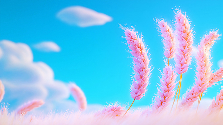 JPG 구름 편집이미지 분홍색 자연 하늘 논 풍경 사람없음 평화 추수 벼 가을 밀밭 편집3D AI컴퓨터그래픽 AI콘텐츠 자연요소 계절 컬러 컨셉 밭 농업 곡류 3D 밀 생태계 파일형식