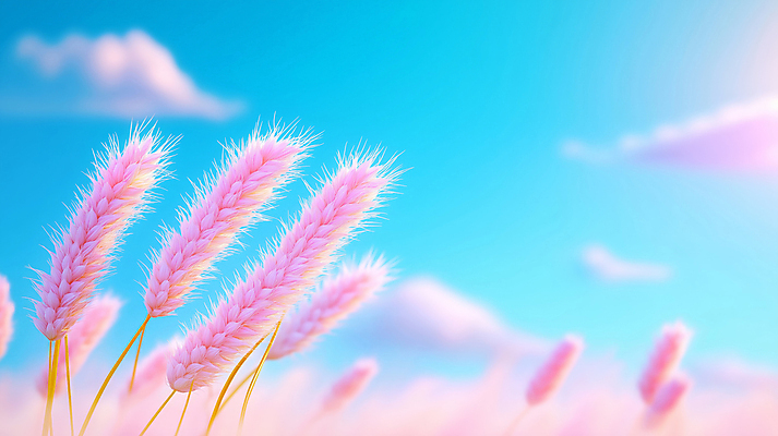 JPG 구름 편집이미지 분홍색 자연 하늘 논 풍경 사람없음 평화 추수 벼 가을 밀밭 편집3D AI컴퓨터그래픽 AI콘텐츠 자연요소 계절 컬러 컨셉 밭 농업 곡류 3D 밀 생태계 파일형식