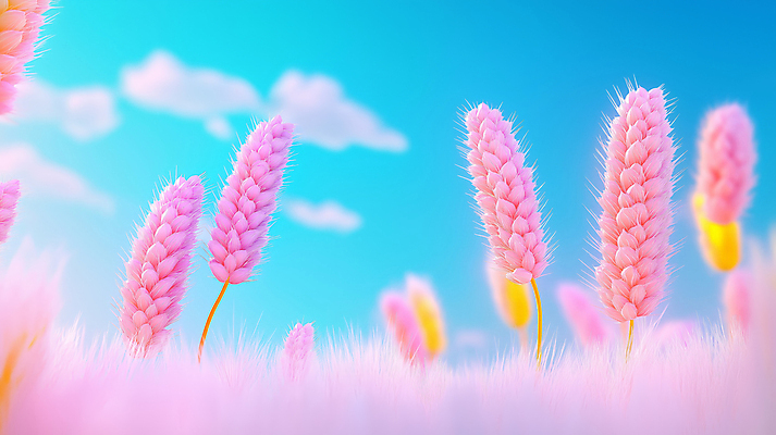 JPG 구름 편집이미지 분홍색 자연 하늘 논 풍경 사람없음 평화 추수 벼 가을 밀밭 편집3D AI컴퓨터그래픽 AI콘텐츠 자연요소 계절 컬러 컨셉 밭 농업 곡류 3D 밀 생태계 파일형식