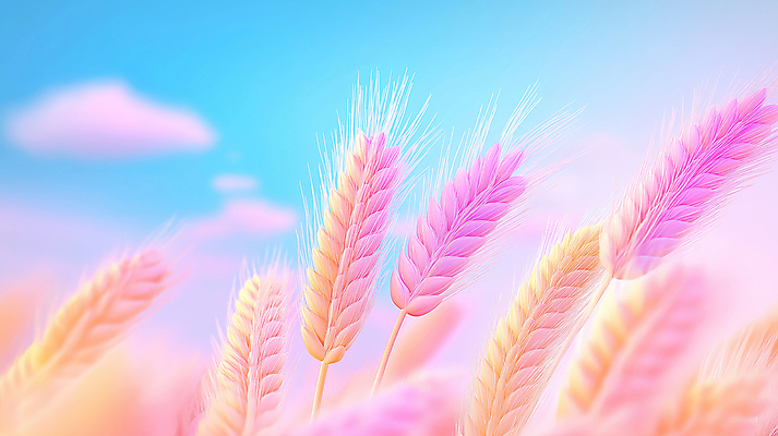 JPG 구름 편집이미지 분홍색 자연 하늘 논 풍경 사람없음 평화 추수 벼 가을 밀밭 편집3D AI컴퓨터그래픽 AI콘텐츠 자연요소 계절 컬러 컨셉 밭 농업 곡류 3D 밀 생태계 파일형식