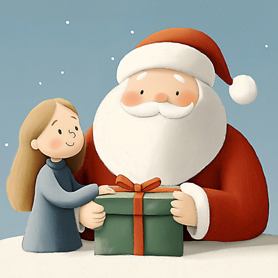 JPG 전신 여자 남자 행복 어린이 크리스마스 겨울 일러스트 소녀 성인 두명 빨간색 선물상자 산타클로스 연말 국내일러스트 AI일러스트 AI콘텐츠 계절 기념일 감정 컬러 선물 사람 상자 파일형식