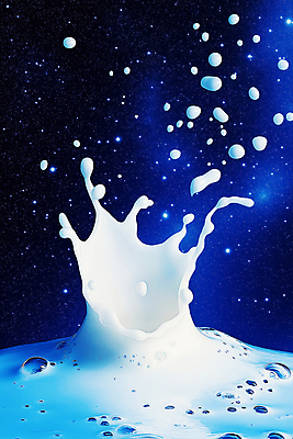 JPG 편집이미지 추상 사람없음 파란색 우주 우유 물방울 액체 신비 스플래쉬 흩어짐 편집실사 AI포토 AI콘텐츠 컬러 컨셉 무늬 유제품 CG 파일형식