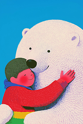 JPG 남자 겨울 일러스트 포옹 청소년 자연 따뜻함 사랑 한명 친구 흰색 북극곰 교감 십대남자한명만 국내일러스트 AI일러스트 AI콘텐츠 1 계절 감정 컬러 곰 관계 안기 사람 생태계 남자한명만 십대남자만 파일형식