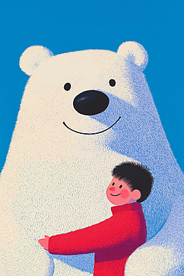 JPG 남자 겨울 일러스트 포옹 청소년 자연 따뜻함 사랑 한명 친구 흰색 북극곰 교감 십대남자한명만 국내일러스트 AI일러스트 AI콘텐츠 1 계절 감정 컬러 곰 관계 안기 사람 생태계 남자한명만 십대남자만 파일형식