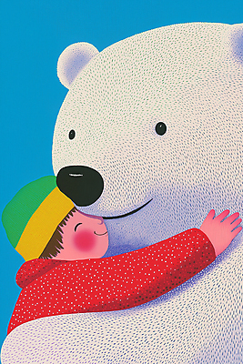 JPG 남자 겨울 일러스트 포옹 청소년 자연 따뜻함 사랑 한명 친구 흰색 북극곰 교감 십대남자한명만 국내일러스트 AI일러스트 AI콘텐츠 1 계절 감정 컬러 곰 관계 안기 사람 생태계 남자한명만 십대남자만 파일형식