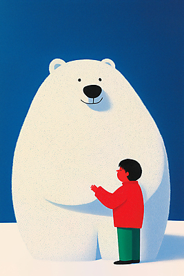 JPG 남자 겨울 일러스트 포옹 청소년 자연 따뜻함 사랑 한명 친구 흰색 북극곰 교감 십대남자한명만 국내일러스트 AI일러스트 AI콘텐츠 1 계절 감정 컬러 곰 관계 안기 사람 생태계 남자한명만 십대남자만 파일형식