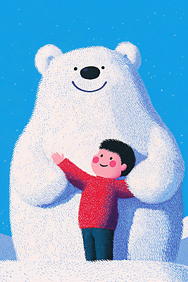 JPG 남자 겨울 일러스트 포옹 청소년 자연 따뜻함 사랑 한명 친구 흰색 북극곰 교감 십대남자한명만 국내일러스트 AI일러스트 AI콘텐츠 1 계절 감정 컬러 곰 관계 안기 사람 생태계 남자한명만 십대남자만 파일형식