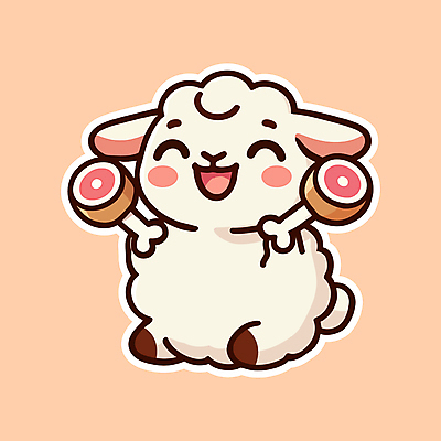 일러스트 웃음 들기 사람없음 귀여움 주황색 양 양고기 양꼬치 일러캐릭터 AI파일 캐릭터 음식 컬러 컨셉 포유류 모션 표정 육류 파일형식 벡터