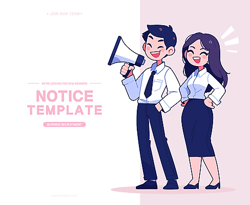 전신 여자 남자 허리손 일러스트 비즈니스 웃음 들기 성인 두명 확성기 외침 비즈니스맨 비즈니스우먼 주머니손 지원 채용 성인만 국내일러스트 AI파일 포즈 모션 표정 사람 소리 직장인 파일형식 벡터